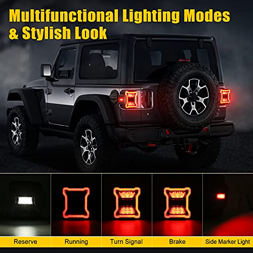 SUPAREE LED Tail Lights Fits for Jeep Wrangler JL 2018-2024 with Reverse Light Turn Signal Lamp Running Lights Side Marker Light - Image 2
