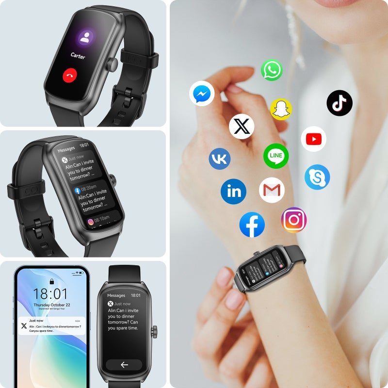 anyloop ALB2 Smartwatch All Day Heart Rate/Swim/Sleep/Calorie/Step Tracker, IP68 Waterproof Smartwatch 100+ Sport Modes, Men's and Women's Fitness Sports Watch - Image 2