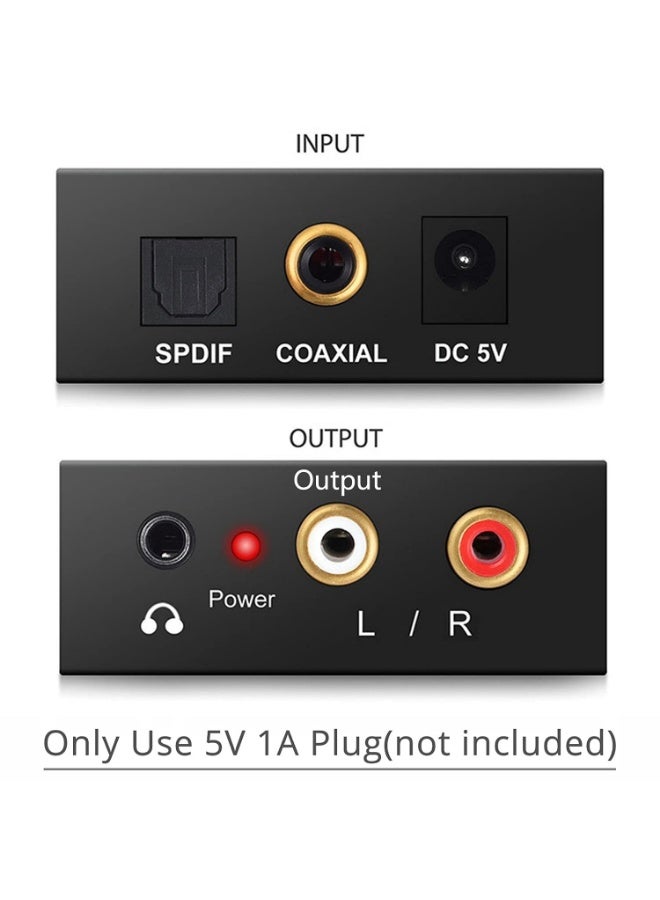 Meetion 192KHz Digital to Analog Audio Converter DAC Digital SPDIF Optical to Analog L/R RCA Converter Toslink Optical to 3.5mm Jack Adapter for PS3 HD DVD PS4 Amp Apple TV Home Cinema - Image 3