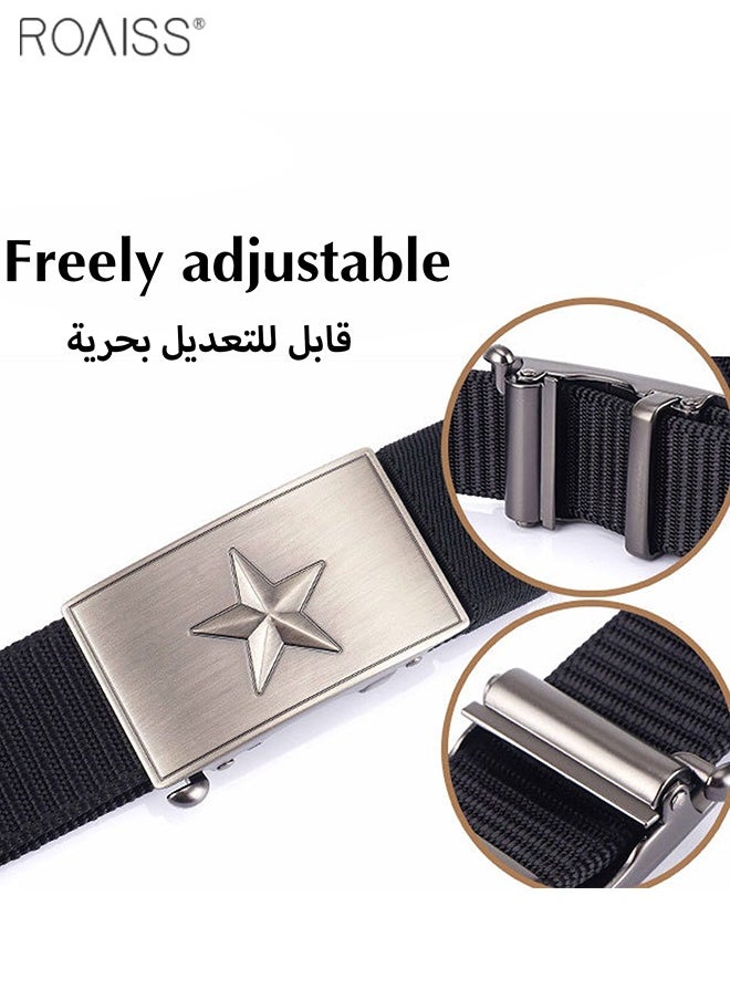 roaiss حزام رجالي من النايلون المصنوع من سبائك للاستخدام في الهواء الطلق، حزام ناري تكتيكي، حزام ترفيهي بمشبك خماسي من سبائك  - Image 3