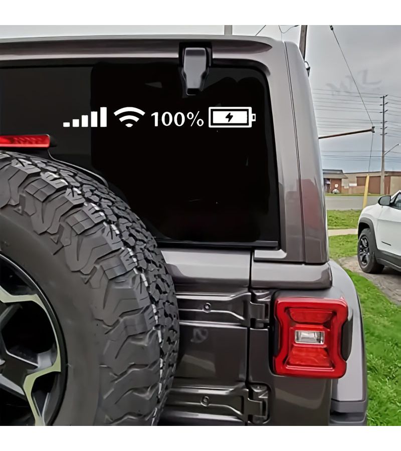 Reflective Glitter Car Stickers White Charming High Glossy Embellishments For Battery Wifi Decor - Image 4