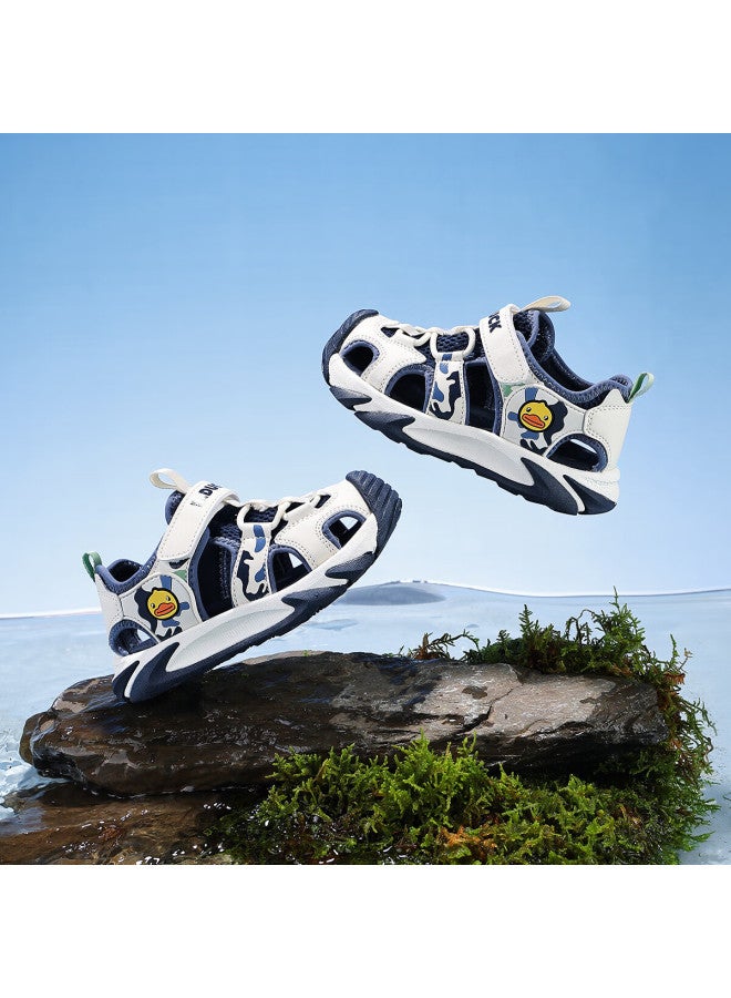 B.duck Kids Sandals Summer Boys Girls Anti-collision Beach Shoes Children's Functional Shoes 6848 Navy Blue Size 29 - Image 3