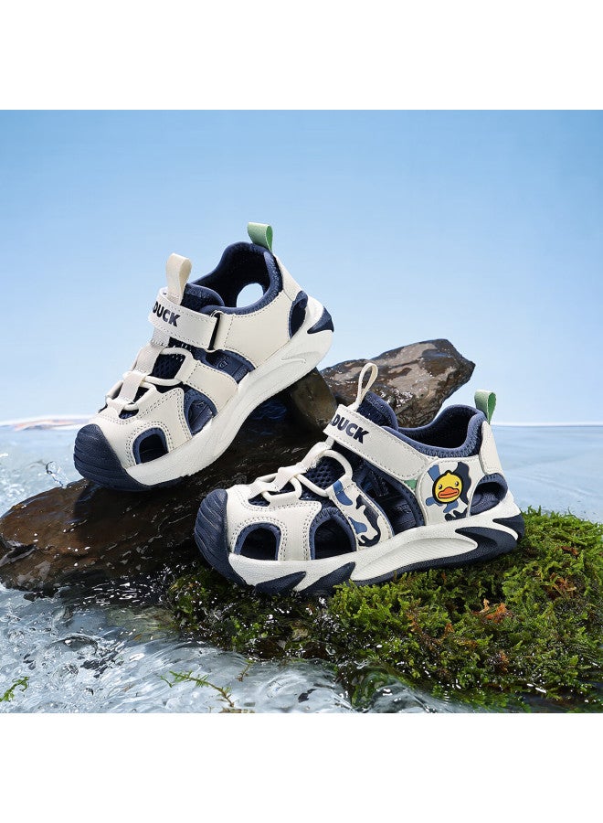 B.duck Kids Sandals Summer Boys Girls Anti-collision Beach Shoes Children's Functional Shoes 6848 Navy Blue Size 29 - Image 2