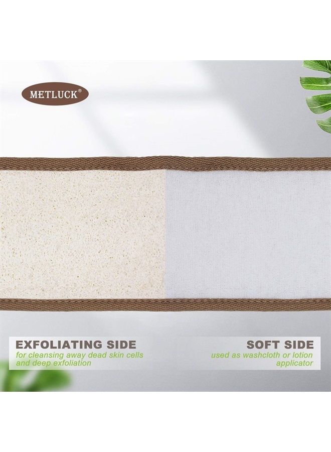 50 Inch Extra Long Natural Exfoliating Loofah Luffa Back Scrubber, with Wall Hook