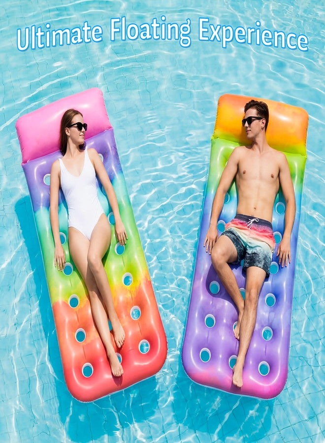 FindUWill Inflatable Pool Floats Adults, 2 Pack Pool Floats Adult Heavy Duty, Floating Lounger Pool Floaties for Adults, Pool Rafts for Summer Party, Pool Beach Lake Fun - Image 3