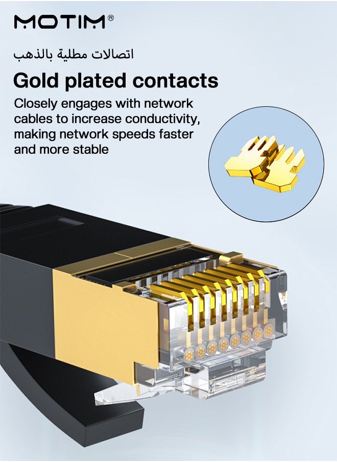 Motim Ethernet Cable 2M, Cat 6 Gigabit Network Cord, High-Speed 1000Mbps RJ45 Internet Cable, Double Shielded Ethernet Cable Compatible with Gaming Switch PS4 PS5 PC Router TV Xbox  - Image 3
