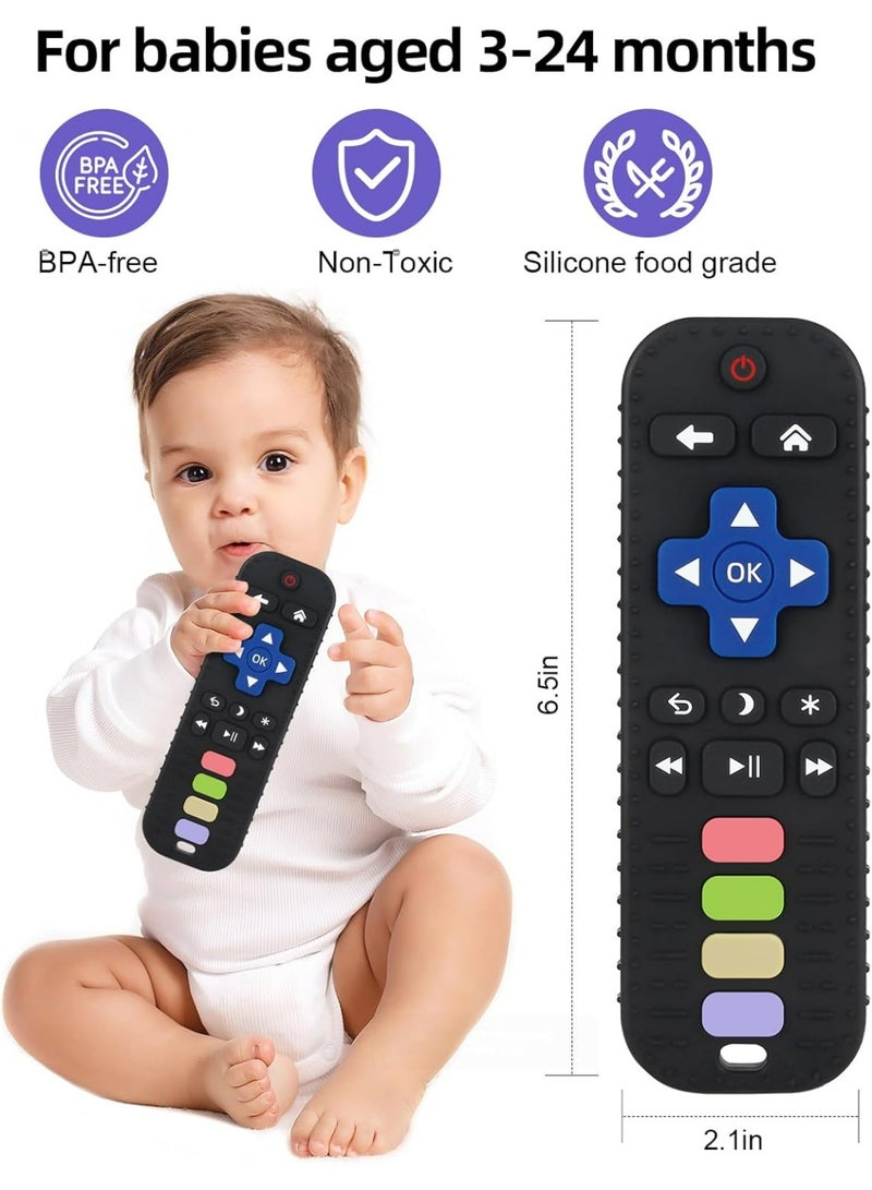 عضاضة للأطفال على شكل جهاز تحكم عن بُعد للتلفزيون – ألعاب التسنين للأطفال 3–24 شهرًا، متعددة الألوان - Image 2