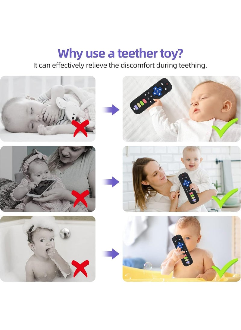 عضاضة للأطفال على شكل جهاز تحكم عن بُعد للتلفزيون – ألعاب التسنين للأطفال 3–24 شهرًا، متعددة الألوان - Image 4