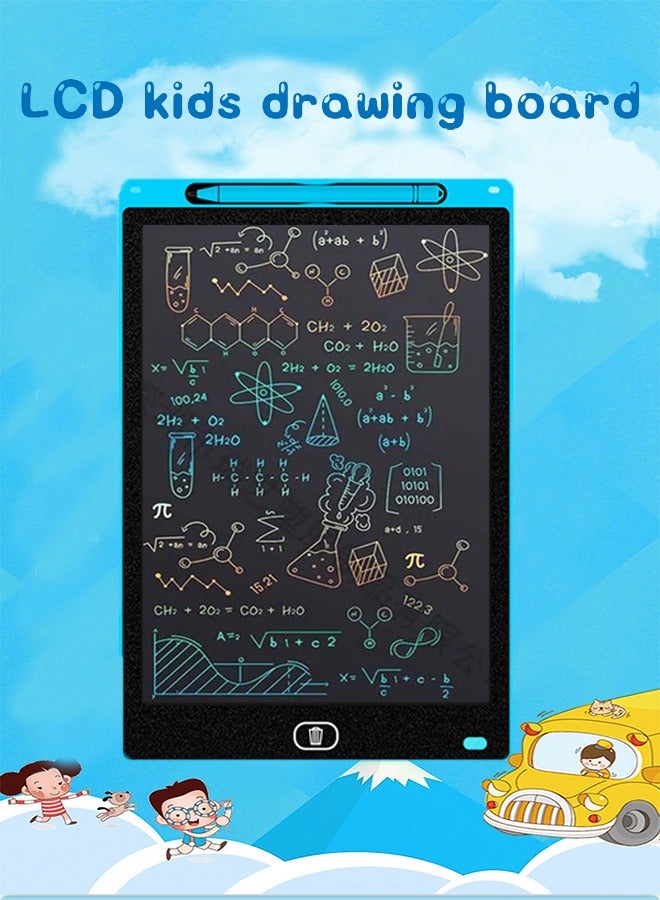 LCD Writing Tablet for Kids, 12 Inch Colorful Doodle Board Drawing Pad, Erasable Electronic Painting Pads, Reusable Writing Pad, with Lock Function Educational Toy Gift for Girls Boys Toddlers (Blue) - Image 1