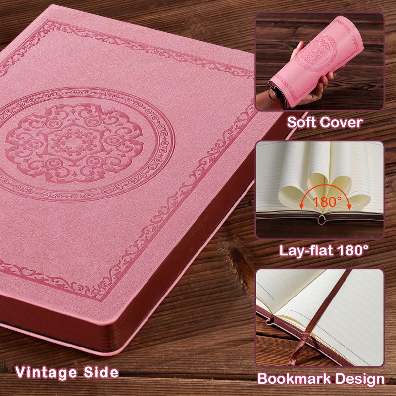 Fetinar 2026 Leather Vintage Journal Notebook,300 Pages,Leather Softcover Lined Journal Notebooks for Women Men,Notebook Journals for Writing Travel,Business,Office,7.1'' X 9.8'' - Image 4