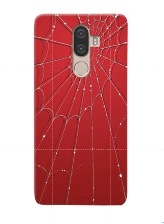 غطاء حماية واقٍ بنقش شبكة العنكبوت لهاتف لينوفو K8 نوت أحمر