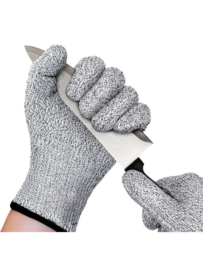 اتش اس قفازات مقاومة للقطع، مستوى 5 من مقاومة القطع للمطبخ ومعالجة اللحوم، قابلة للغسل في الغسالة، بدرجة غذائية، لليد اليمنى واليسرى، للمجزرة، فتح المحار، الاستخدام الخارجي، للحديقة، صيد السمك، المخازن، تقطيع الخشب، البناء، اللحام، أعمال الصيانة (المقاس L) - Image 1