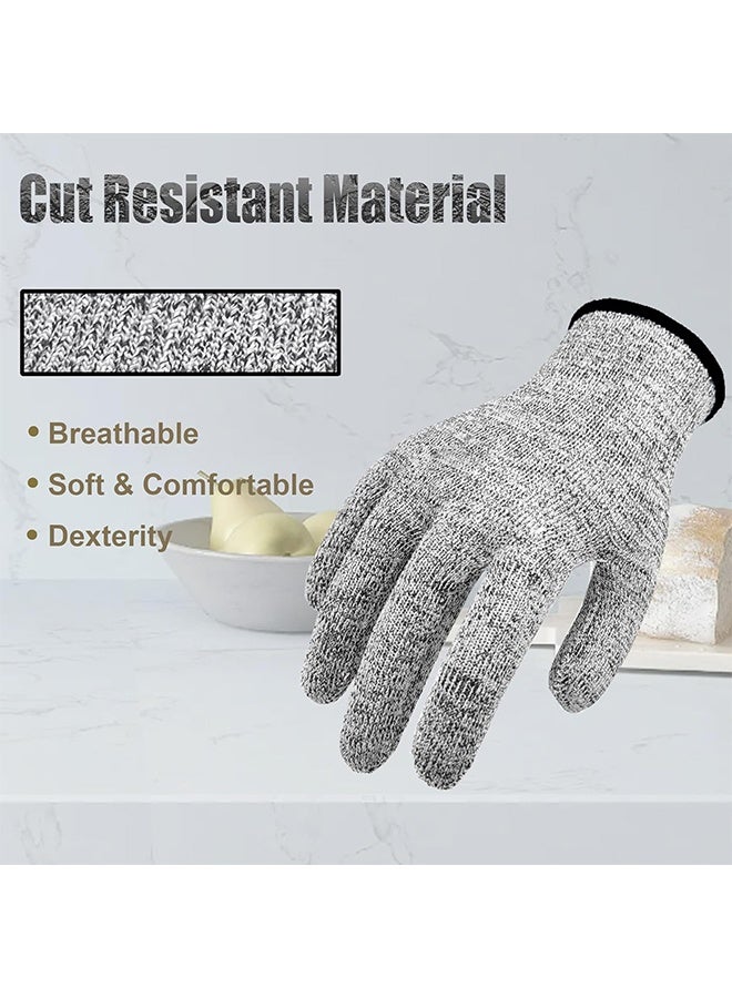 اتش اس قفازات مقاومة للقطع، مستوى 5 من مقاومة القطع للمطبخ ومعالجة اللحوم، قابلة للغسل في الغسالة، بدرجة غذائية، لليد اليمنى واليسرى، للمجزرة، فتح المحار، الاستخدام الخارجي، للحديقة، صيد السمك، المخازن، تقطيع الخشب، البناء، اللحام، أعمال الصيانة (المقاس L) - Image 3