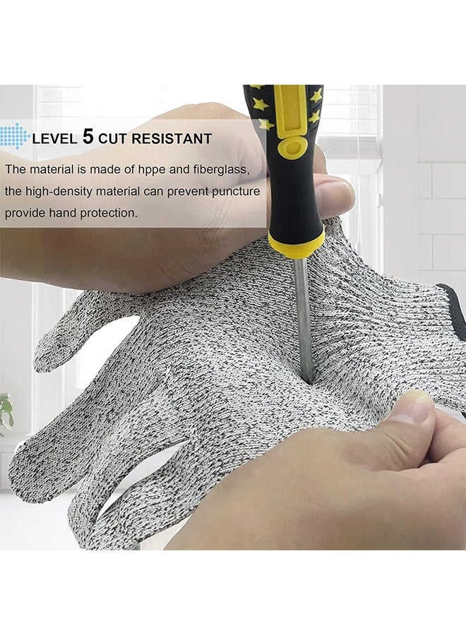 اتش اس قفازات مقاومة للقطع، مستوى 5 من مقاومة القطع للمطبخ ومعالجة اللحوم، قابلة للغسل في الغسالة، بدرجة غذائية، لليد اليمنى واليسرى، للمجزرة، فتح المحار، الاستخدام الخارجي، للحديقة، صيد السمك، المخازن، تقطيع الخشب، البناء، اللحام، أعمال الصيانة (المقاس L) - Image 4