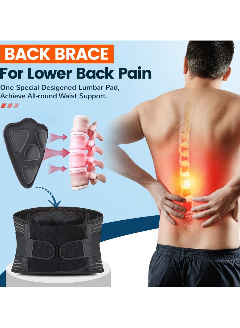 SOLARAE Back Brace for Lower Back Pain-Lumbar Support for Heavy Lifting Men Women-Breathable Waist Support Relief Sciatica, Herniated Disc (XL) - Image 2