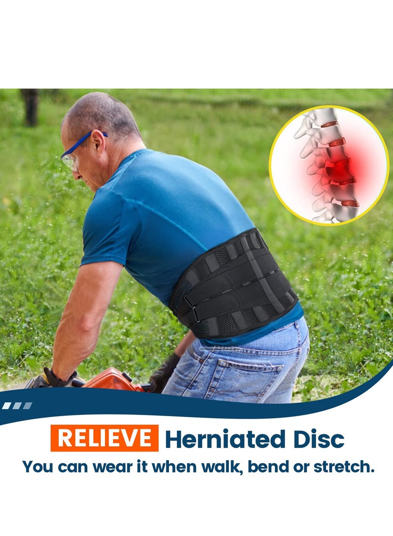 SOLARAE Back Brace for Lower Back Pain-Lumbar Support for Heavy Lifting Men Women-Breathable Waist Support Relief Sciatica, Herniated Disc (XL) - Image 4