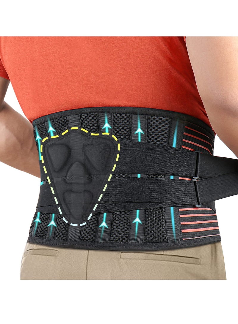 SOLARAE Back Brace for Lower Back Pain-Lumbar Support for Heavy Lifting Men Women-Breathable Waist Support Relief Sciatica, Herniated Disc (XL) - Image 1
