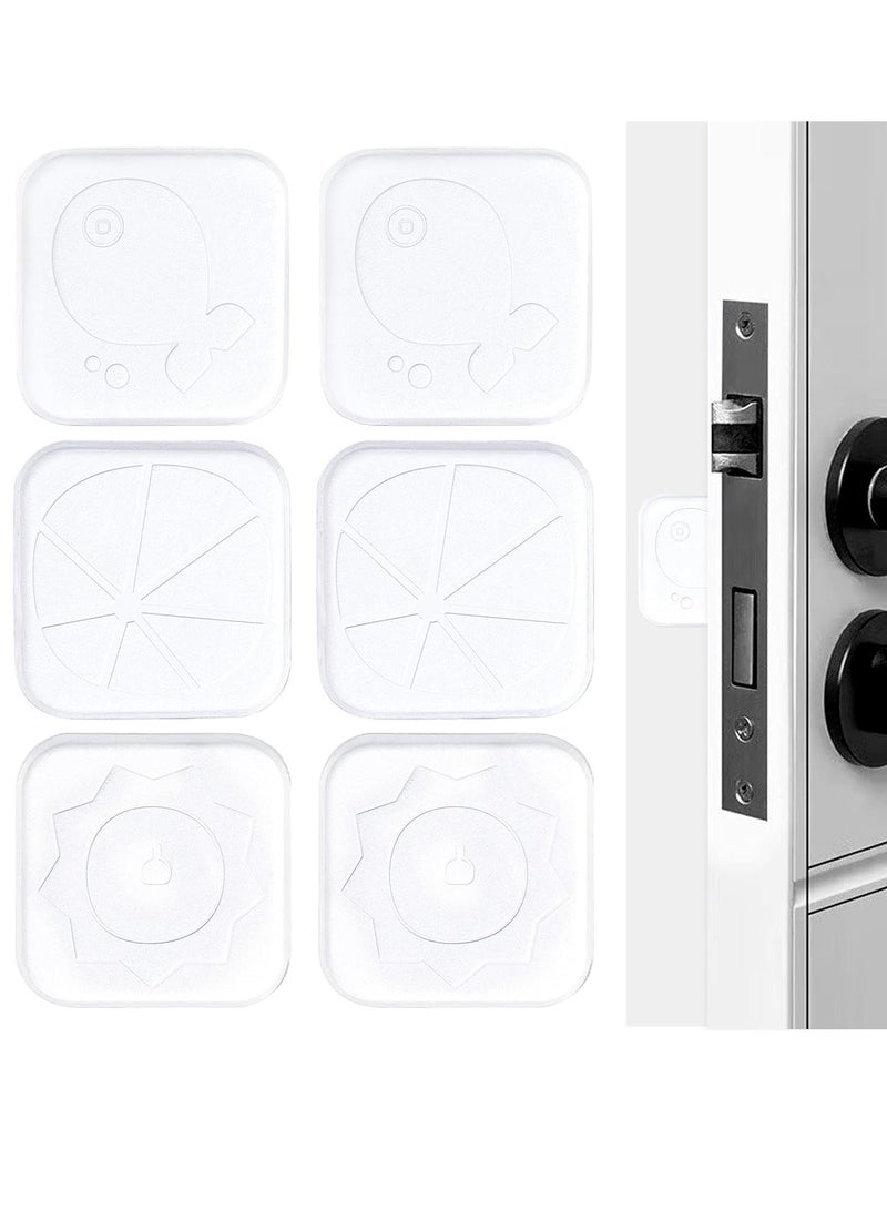 KASTWAVE Self Adhesive PU Door Stopper 6 Pack Clear Square Soft Rubber Wall Protector Door Handle Bumper Pads for Wall Fridge Cabinets Headboard  - Image 1