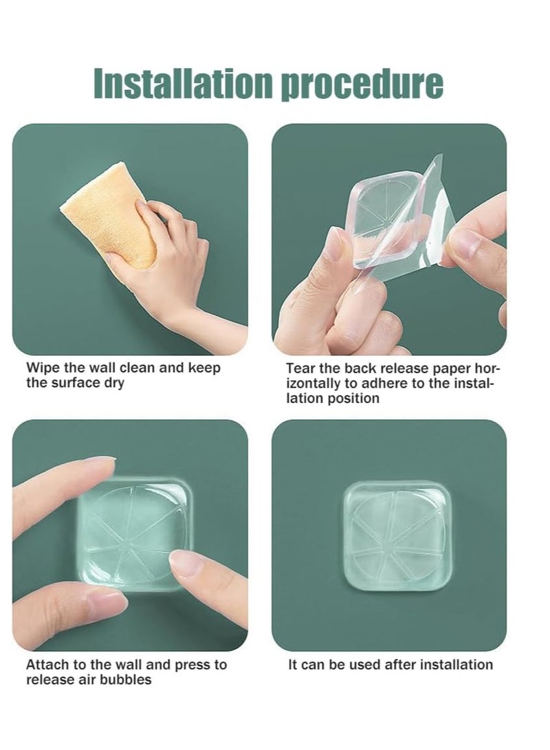 KASTWAVE Self Adhesive PU Door Stopper 6 Pack Clear Square Soft Rubber Wall Protector Door Handle Bumper Pads for Wall Fridge Cabinets Headboard  - Image 3