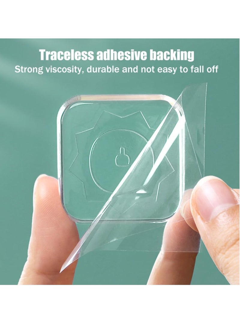 KASTWAVE Self Adhesive PU Door Stopper 6 Pack Clear Square Soft Rubber Wall Protector Door Handle Bumper Pads for Wall Fridge Cabinets Headboard  - Image 5