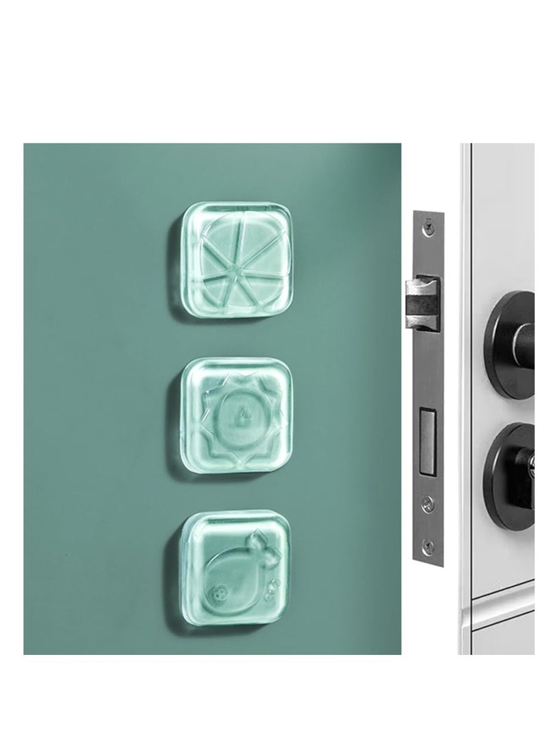 KASTWAVE Self Adhesive PU Door Stopper 6 Pack Clear Square Soft Rubber Wall Protector Door Handle Bumper Pads for Wall Fridge Cabinets Headboard  - Image 2