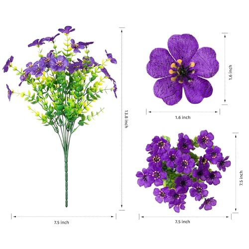 florisso Artificial Fake Plants Flowers for Outdoor Decoration, 12 Bundles Faux Silk Daisy Look Real UV Resistant for Outside Home Porch Patio Planter Decor - Image 3