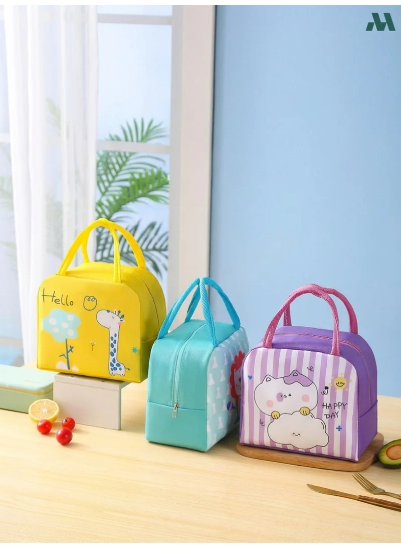 Mobcos Giraffe Yellow Lunch Bag Mobcos Giraffe Yellow Large Capacity Insulated Lunch Bag | Waterproof & Stain-Resistant Meal Tote with Advanced Temperature Retention | Durable Polyester Lunch Bag for Office & School  | Best Price UAE