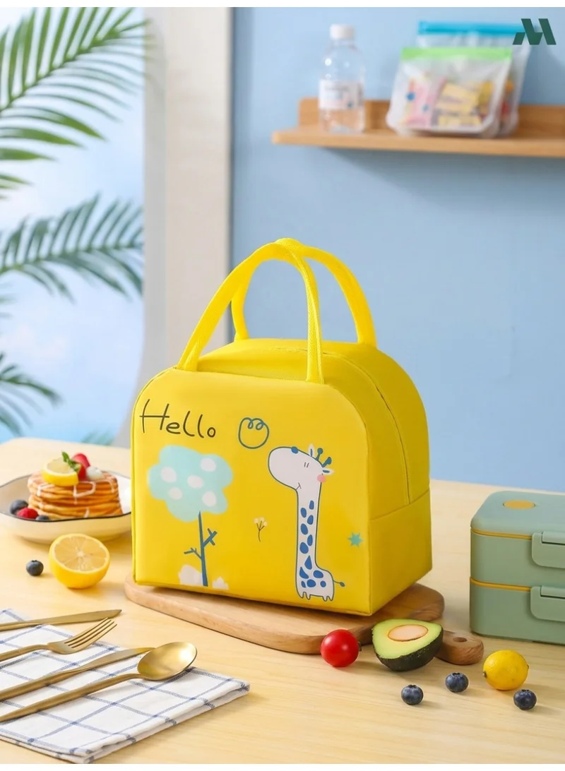 Mobcos Giraffe Yellow Lunch Bag Mobcos Giraffe Yellow Large Capacity Insulated Lunch Bag | Waterproof & Stain-Resistant Meal Tote with Advanced Temperature Retention | Durable Polyester Lunch Bag for Office & School  | Best Price UAE