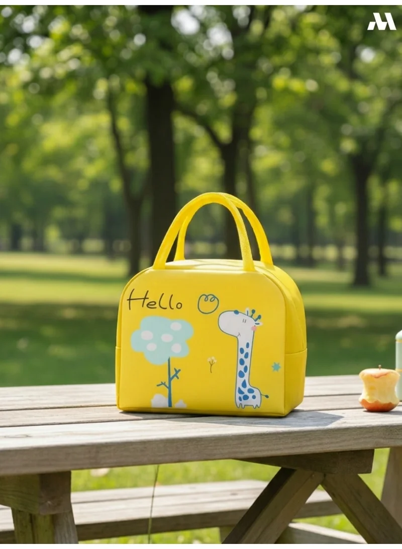 Mobcos Giraffe Yellow Lunch Bag Mobcos Giraffe Yellow Large Capacity Insulated Lunch Bag | Waterproof & Stain-Resistant Meal Tote with Advanced Temperature Retention | Durable Polyester Lunch Bag for Office & School  | Best Price UAE