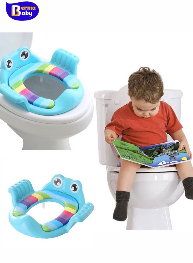 Berma Baby مقعد تدريب الأطفال على استخدام المرحاض، مقعد تدريب آمن على استخدام المرحاض مع مسند للذراعين للبنات والأولاد، مقعد تدريب على استخدام المرحاض للسفر في الهواء الطلق، وسادة تدريب على استخدام المرحاض للأطفال - Image 1