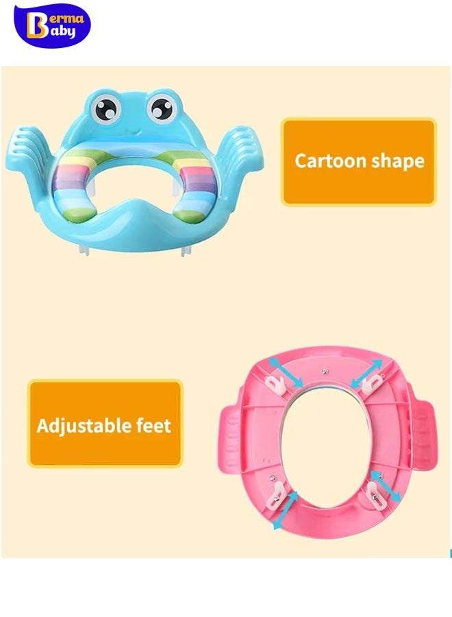 Berma Baby مقعد تدريب الأطفال على استخدام المرحاض، مقعد تدريب آمن على استخدام المرحاض مع مسند للذراعين للبنات والأولاد، مقعد تدريب على استخدام المرحاض للسفر في الهواء الطلق، وسادة تدريب على استخدام المرحاض للأطفال - Image 3