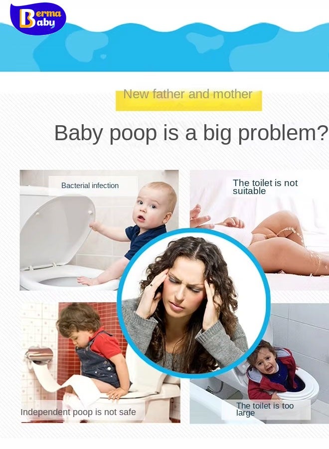 Berma Baby مقعد تدريب الأطفال على استخدام المرحاض، مقعد تدريب آمن على استخدام المرحاض مع مسند للذراعين للبنات والأولاد، مقعد تدريب على استخدام المرحاض للسفر في الهواء الطلق، وسادة تدريب على استخدام المرحاض للأطفال - Image 5