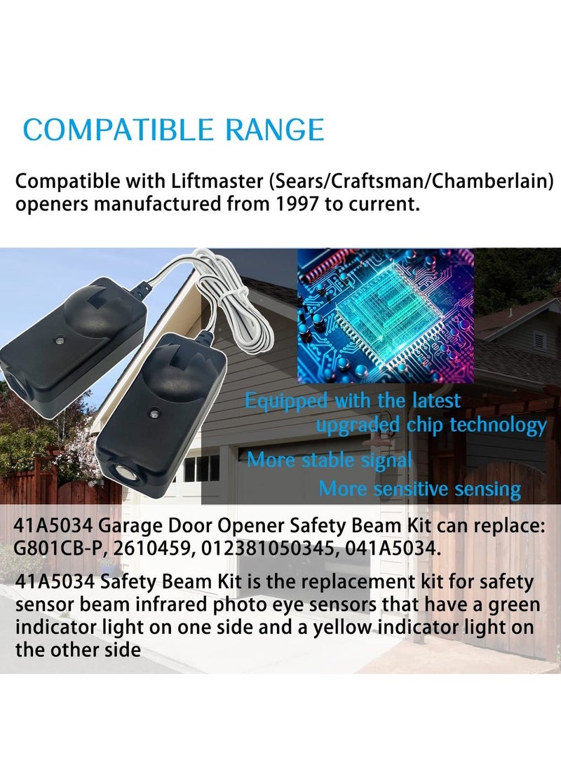 Garage Door Safety Sensor Beam Eyes Garage Door Opener Parts Garage Door Opener Compatible with Liftmaster Sears Chamberlain Craftsman Linear Replacement 41A5034 801CB P Beam Eyes  Bracket