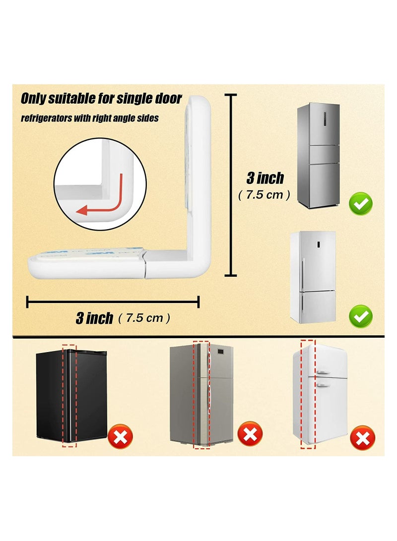 SYOSI أقفال خزانة أمان للأطفال، 4 قطع أقفال أمان للأطفال للثلاجة والفريزر في المنزل، مع لاصق وسهل التركيب، قفل أمان بزاوية قائمة 90 درجة مضاد للقرص للأطفال - Image 4