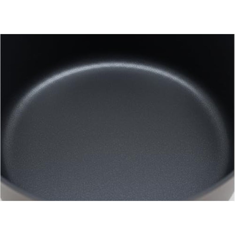 28cm Non-Stick Casserole with Lid Beige Aluminum Deep Kadai Style Pan Even Heat Distribution Gas Stove Compatible - Image 3