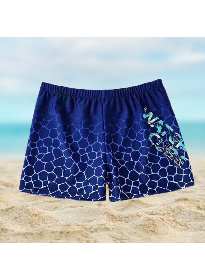 Loquat Men's Swimming Trunks Anti-embarrassment Boxer Swimming Trunks Men's Quick-drying Plus Size Professional Hot Spring Swimming Full Set Of Equipment-Color:Three-color Stitching- - Image 5