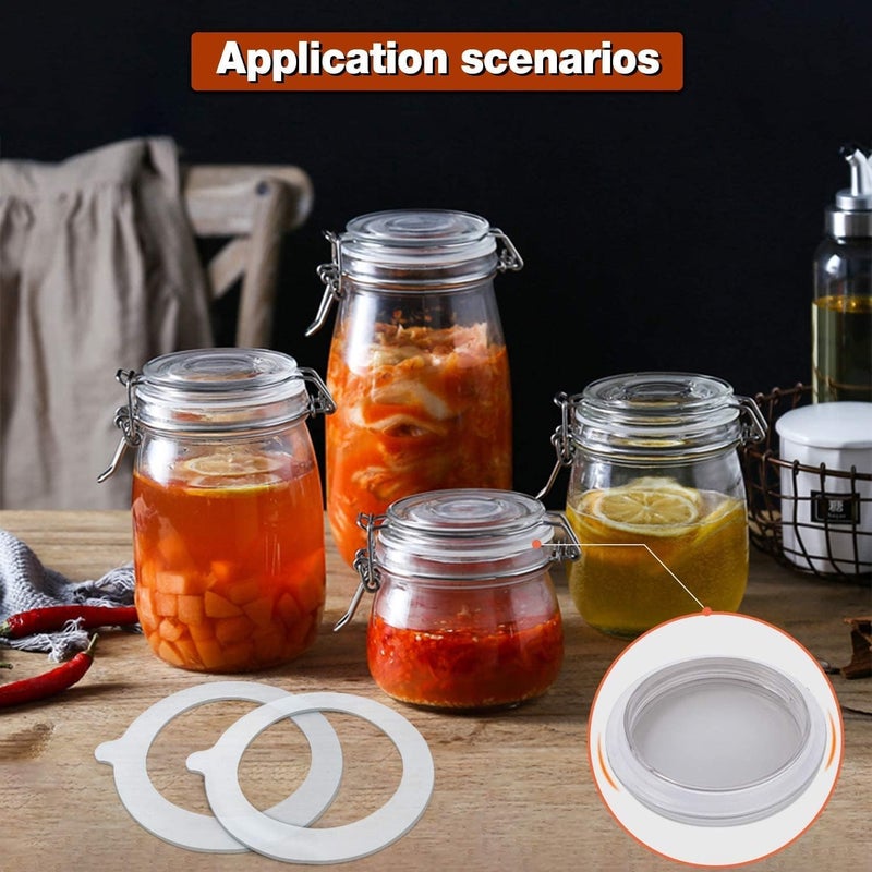 Bukela Silicone Jar Gaskets 8 Pieces Replacement Silicone Seals Airtight Gasket Sealing Rings for Regular Mouth Canning Jar 3.75 Inches (White) - Image 3