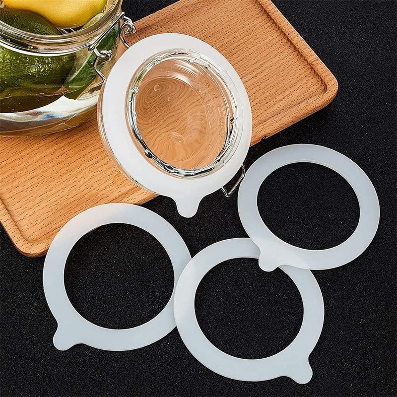 Bukela Silicone Jar Gaskets 8 Pieces Replacement Silicone Seals Airtight Gasket Sealing Rings for Regular Mouth Canning Jar 3.75 Inches (White) - Image 5