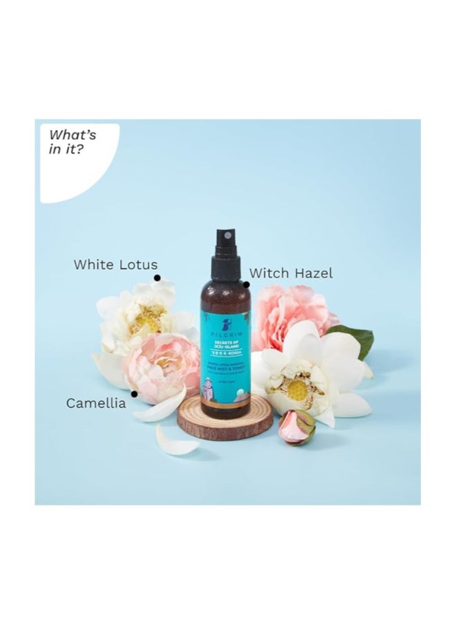 PILGRIM Korean Beauty White Lotus Refreshing Face Mist And Toner  Toner for glowing skin  Alcohol-Free Mist And toner for open pores Tightening  Korean skin care products  Women And Men  100 ml  - Image 3