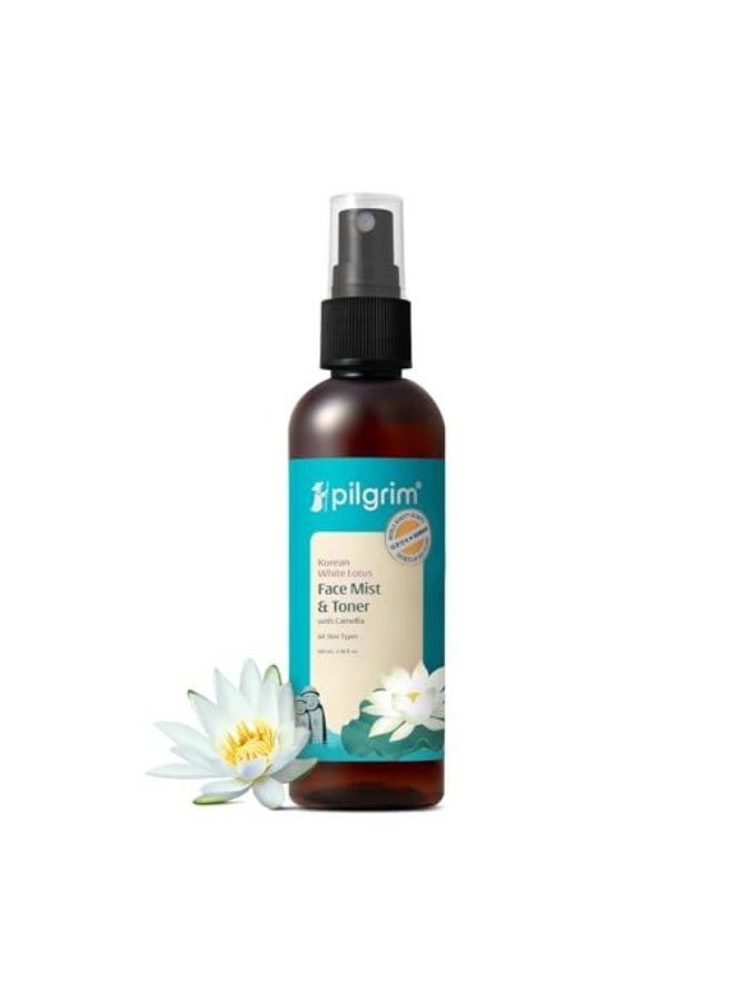 PILGRIM Korean Beauty White Lotus Refreshing Face Mist And Toner  Toner for glowing skin  Alcohol-Free Mist And toner for open pores Tightening  Korean skin care products  Women And Men  100 ml - Image 1
