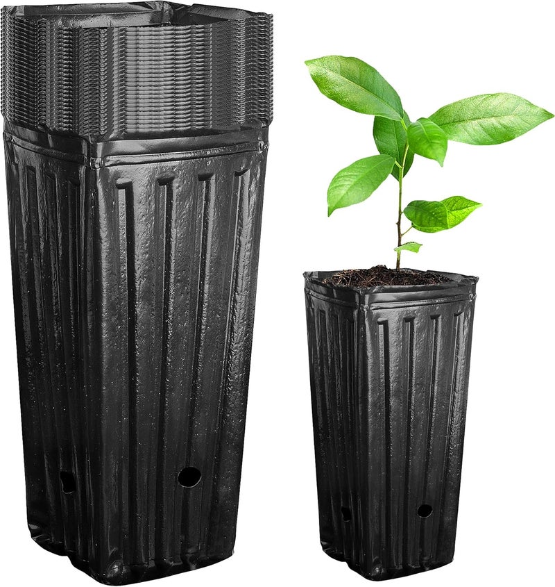 Iceyyyy 20Pcs Tall Tree Pots,Plastic Deep Nursery Treepots,7.8" Tall Seedling Flower Plant Container Pots for Indoor Outdoor Garden Plants (20pcs) - Image 1