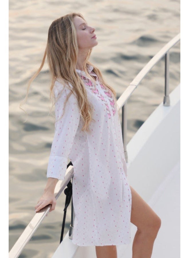SJON Pink Tides Blush Shirt Dress - Image 2