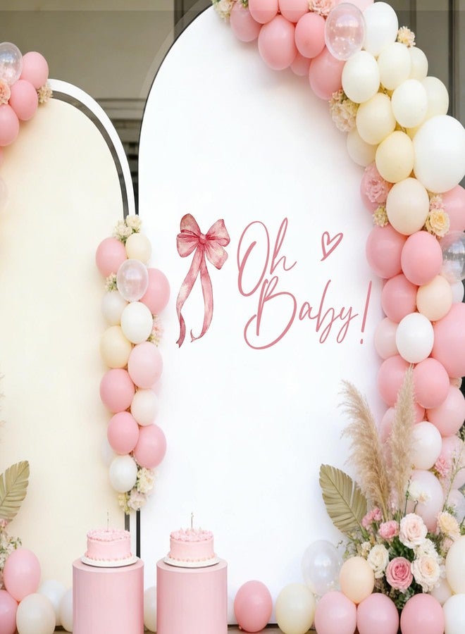 Dvehdbay Pink Bow Baby Shower Decorations - Oh Baby Sign for Backdrop Pink, Coquette Baby Shower Decorations, Oh Baby Letters for Gender Reveal Sign, 1st Party Banner Supplies for Boy Girl (Not Balloon Arch) - Image 3
