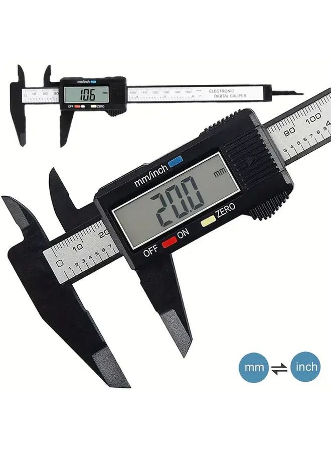 Digital Caliper 150mm Carbon Fiber ABS Battery Powered Precision Measuring Tool - Image 2