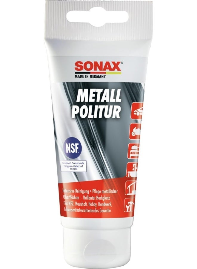SONAX SONAX Metal Polish â€“ High-Performance Cleaner and Polisher for Chrome, Stainless Steel, Aluminum, Copper, and Brass - Image 1