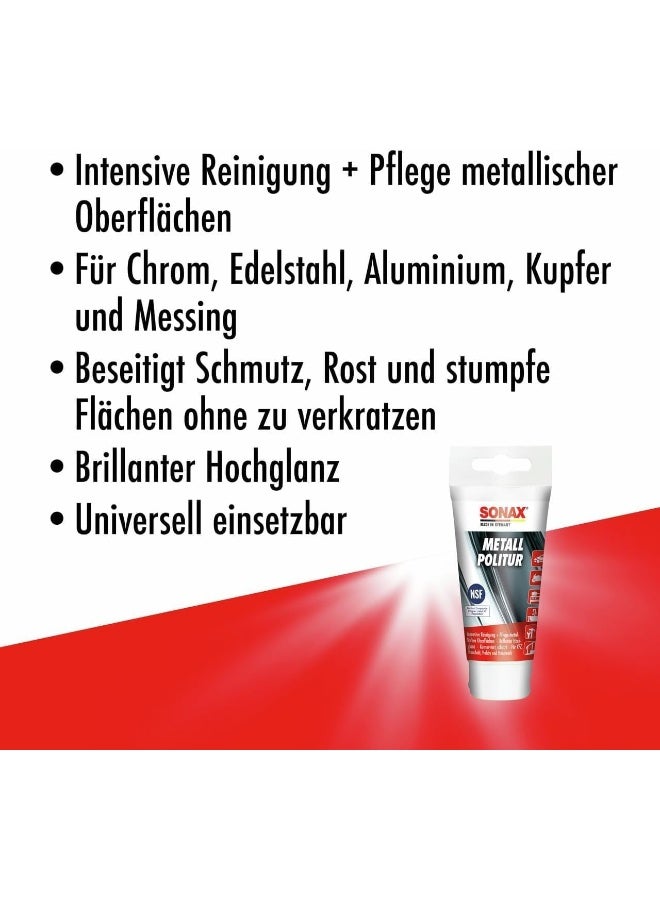 SONAX SONAX Metal Polish â€“ High-Performance Cleaner and Polisher for Chrome, Stainless Steel, Aluminum, Copper, and Brass - Image 2
