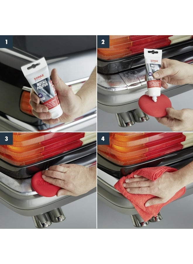 SONAX SONAX Metal Polish â€“ High-Performance Cleaner and Polisher for Chrome, Stainless Steel, Aluminum, Copper, and Brass - Image 5