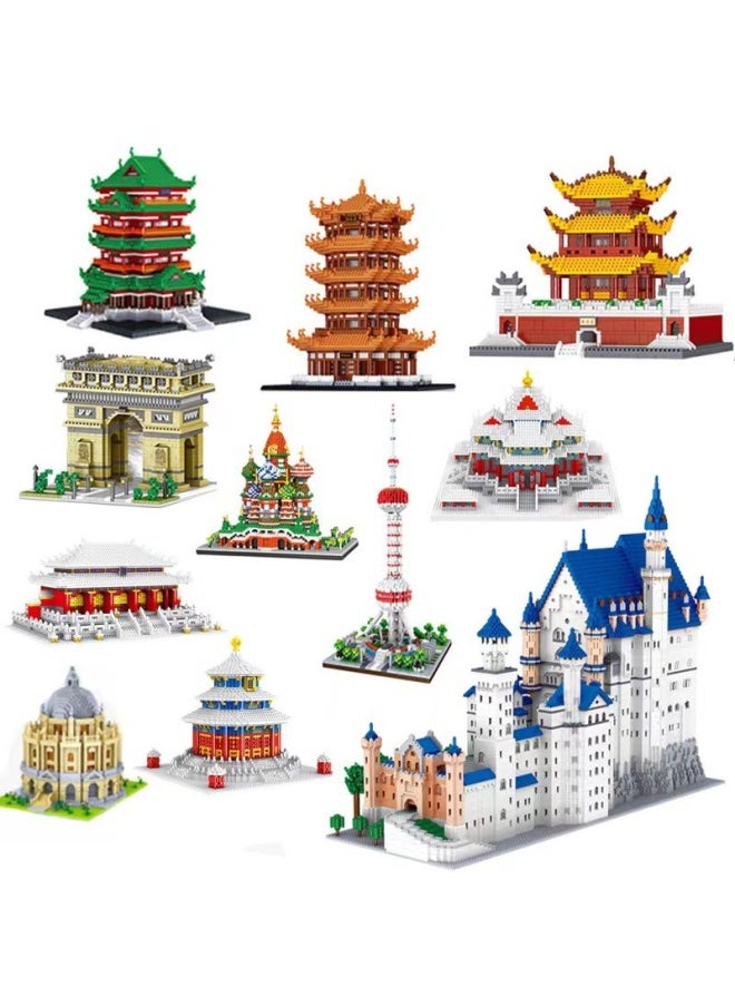 Zhe Gao Le Zi LZ Micro-Diamond Granular Building Blocks Castle Taj Mahal Yellow Crane Tower Tiananmen Square Guofeng Building Model Ornaments-Color:[LZ8027] Real Madrid Football Field
