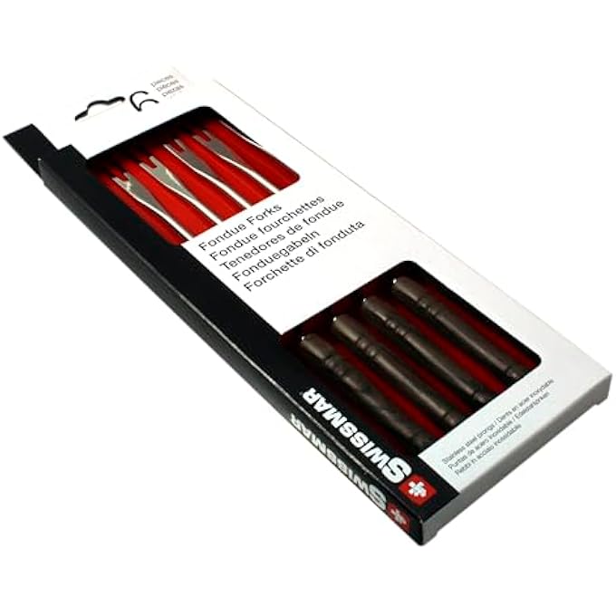 Swissmar Cheese Fondue Forks  Set Of 6 With Dark Wood Numbered Handles  Stainless Steel 3Tine Curved Tips  Heat Resistant  10 Long Fondue Forks For Cheese Bread  Entertaining - Image 3