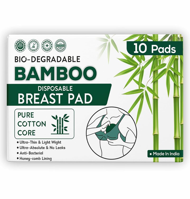 ARGONIUM Elon Disposable Nursing Breast Pads for for Feeding Mothers | 10 Pads | Ultra Thin Honeycomb Maternity Pads | Highly Absorbent & Soft Cotton | Compact & Discreet | Self Adhesive Glue - Image 1